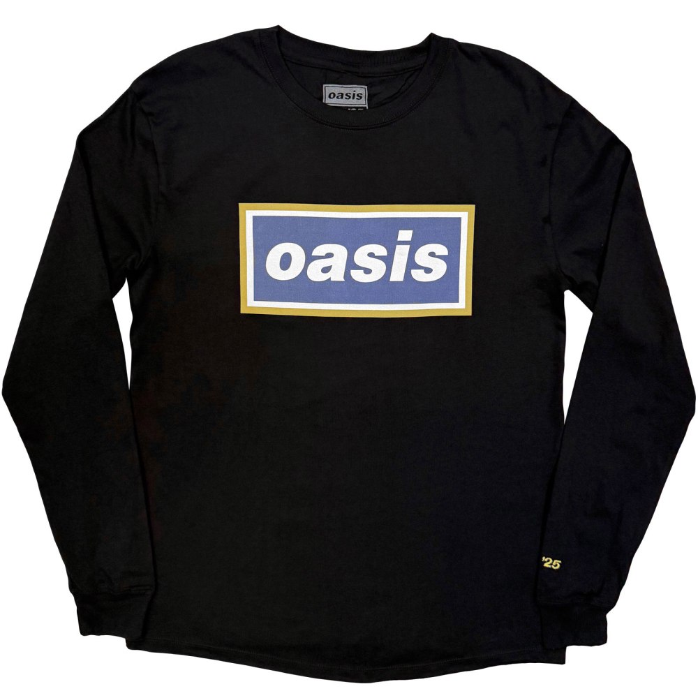 Oasis - Navy Gold Logo Longsleeve shirt - Black